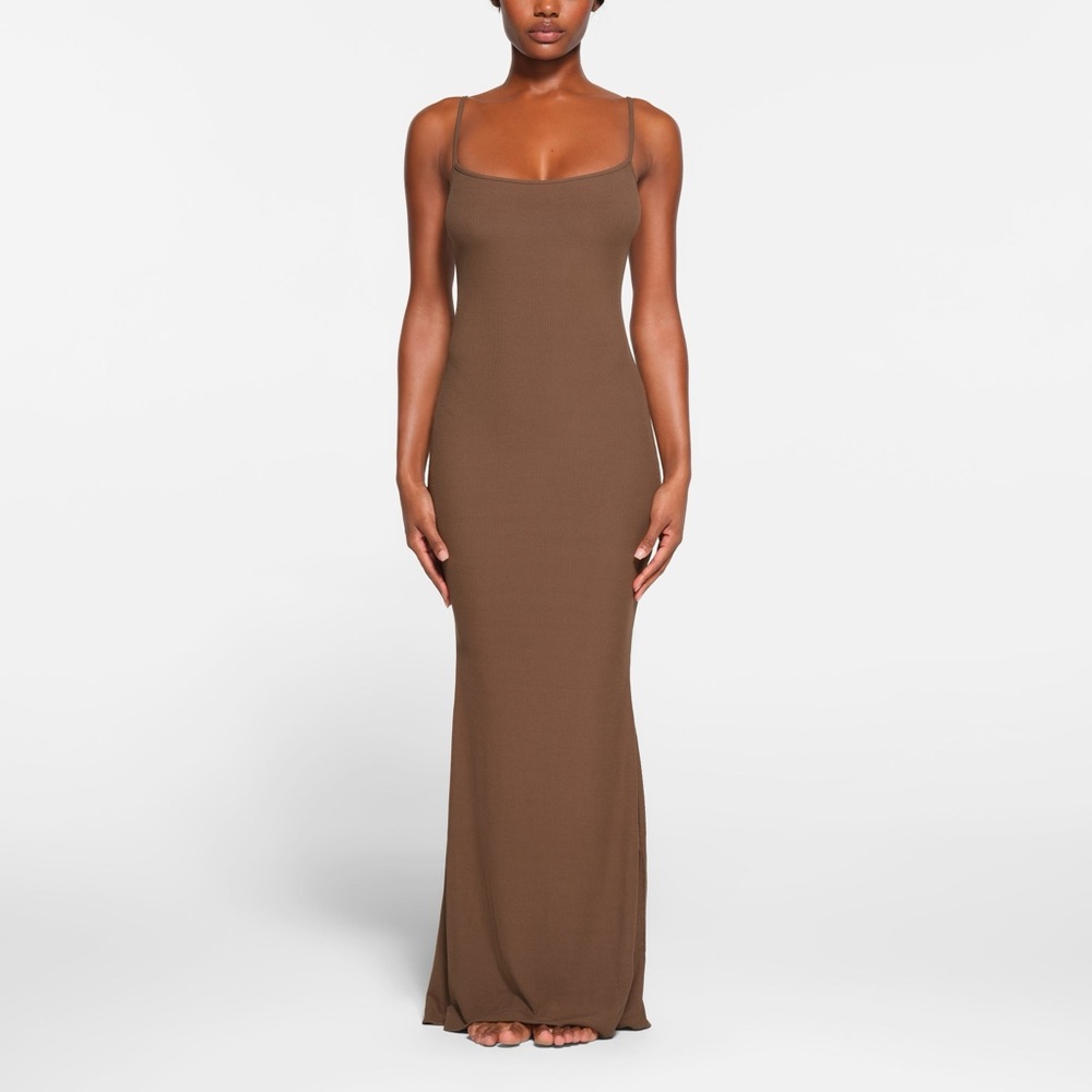 SOFT LOUNGE LONG SLIP DRESS - S
